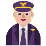 🧑🏼‍✈️ Pilot: Medium-Light Skin Tone, Emoji by Microsoft