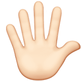 🖐🏻 Hand with Fingers Splayed: Light Skin Tone, Emoji by Apple