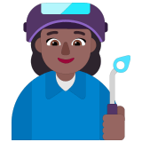 👩🏾‍🏭 Fabrikarbeiterin: Mitteldunkle Hautfarbe Emoji von Microsoft