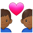 👨🏾‍❤️‍👨🏾 Couple with Heart: Man, Man, Medium-Dark Skin Tone, Emoji by Samsung