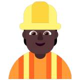 👷🏿 Bauarbeiter(in): Dunkle Hautfarbe Emoji von Microsoft