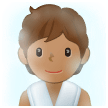 🧖🏽 Person in Dampfsauna: Mittlere Hautfarbe Emoji von Samsung