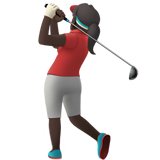 🏌🏿‍♀️ Woman Golfing: Dark Skin Tone, Emoji by Apple