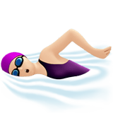 🏊🏻‍♀️ Woman Swimming: Light Skin Tone, Emoji by Apple