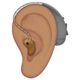 🦻🏽 Ухо со Слуховым Аппаратом: Средний Тон Кожи, смайлик от Apple