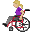 👩🏼‍🦽 Woman in Manual Wheelchair: Medium-Light Skin Tone, Emoji by Samsung