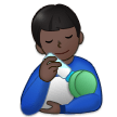 👨🏿‍🍼 Man Feeding Baby: Dark Skin Tone, Emoji by Samsung