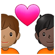🧑🏽‍❤️‍🧑🏿 Couple with Heart: Person, Person, Medium Skin Tone, Dark Skin Tone, Emoji by Samsung