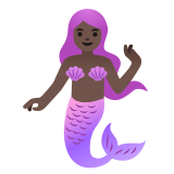 🧜🏿‍♀️ Mermaid: Dark Skin Tone, Emoji by Google