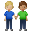 👨🏼‍🤝‍👨🏽 Händchen Haltende Männer: Mittelhelle Hautfarbe, Mittlere Hautfarbe Emoji von Samsung