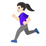 🏃🏻‍♀️ Woman Running: Light Skin Tone, Emoji by Google