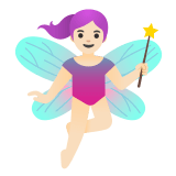 🧚🏻‍♀️ Woman Fairy: Light Skin Tone, Emoji by Google