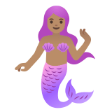 🧜🏽‍♀️ Mermaid: Medium Skin Tone, Emoji by Google