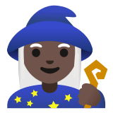 🧙🏿‍♀️ Woman Mage: Dark Skin Tone, Emoji by Google