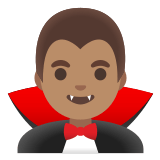 🧛🏽‍♂️ Мужчина-Вампир: Средний Тон Кожи, смайлик от Google
