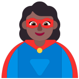 🦸🏾‍♀️ Woman Superhero: Medium-Dark Skin Tone, Emoji by Microsoft