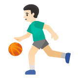 ⛹🏻‍♂️ Man Bouncing Ball: Light Skin Tone, Emoji by Google