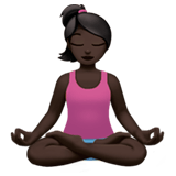 🧘🏿‍♀️ Woman in Lotus Position: Dark Skin Tone, Emoji by Apple