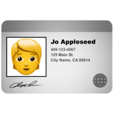 🪪 Identification Card, Emoji by Apple