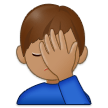 🤦🏽‍♂️ Homme Avec La Paume Sur Le Visage : Peau Légèrement Mate Emoji par Samsung