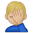 🤦🏼‍♂️ Sich An Den Kopf Fassender Mann: Mittelhelle Hautfarbe Emoji von Samsung