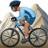 🚵🏽‍♂️ Mountainbiker: Mittlere Hautfarbe Emoji von Apple