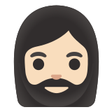 🧔🏻‍♀️ Woman: Light Skin Tone, Beard, Emoji by Google