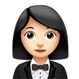 🤵🏻‍♀️ Woman in Tuxedo: Light Skin Tone, Emoji by Apple