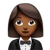 🤵🏾‍♀️ Woman in Tuxedo: Medium-Dark Skin Tone, Emoji by Apple