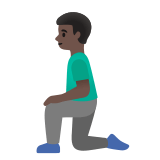 🧎🏿‍♂️ Kniender Mann: Dunkle Hautfarbe Emoji von Google