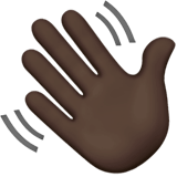 👋🏿 Waving Hand: Dark Skin Tone, Emoji by Apple