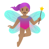 🧚🏽‍♀️ Woman Fairy: Medium Skin Tone, Emoji by Google