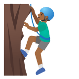 🧗🏾‍♂️ Bergsteiger: Mitteldunkle Hautfarbe Emoji von Google