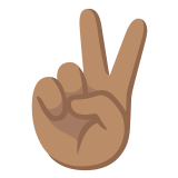 ✌🏽 Victory Hand: Medium Skin Tone, Emoji by Google