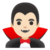 🧛🏻‍♂️ Man Vampire: Light Skin Tone, Emoji by Google