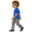 🚶🏽‍♂️ Man Walking: Medium Skin Tone, Emoji by Samsung