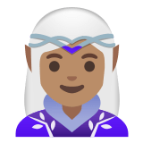 🧝🏽‍♀️ Woman Elf: Medium Skin Tone, Emoji by Google