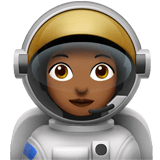 👩🏾‍🚀 Astronautin: Mitteldunkle Hautfarbe Emoji von Apple