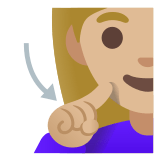 🧏🏼‍♀️ Deaf Woman: Medium-Light Skin Tone, Emoji by Google