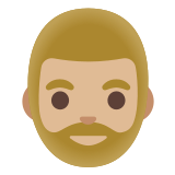 🧔🏼‍♂️ Бородатый Мужчина: Светлый Тон Кожи, смайлик от Google