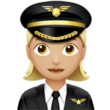 👩🏼‍✈️ Woman Pilot: Medium-Light Skin Tone, Emoji by Apple