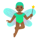 🧚🏾‍♂️ Man Fairy: Medium-Dark Skin Tone, Emoji by Google