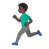 🏃🏿‍♂️ Man Running: Dark Skin Tone, Emoji by Google