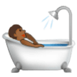 🛀🏾 Person Taking Bath: Medium-Dark Skin Tone, Emoji by Samsung