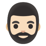 🧔🏻‍♂️ Бородатый Мужчина: Очень Светлый Тон Кожи, смайлик от Google