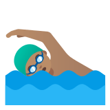 🏊🏽‍♂️ Пловец: Средний Тон Кожи, смайлик от Google