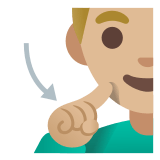 🧏🏼‍♂️ Deaf Man: Medium-Light Skin Tone, Emoji by Google