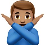 🙅🏽‍♂️ Man Gesturing No: Medium Skin Tone, Emoji by Apple