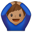 🙆🏽‍♂️ Homme Faisant Un Geste D’acceptation : Peau Légèrement Mate Emoji par Samsung