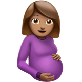 🤰🏽 Беременная Женщина: Средний Тон Кожи, смайлик от Apple